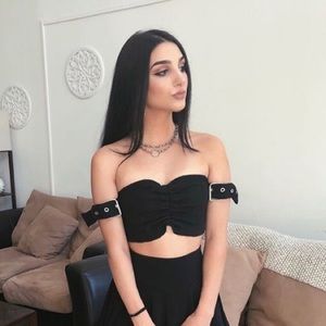 Black Buckle bralette off shoulder crop top